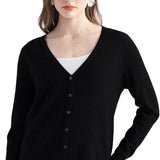 Mongolian V-Neck Knitted Cashmere Cardigan