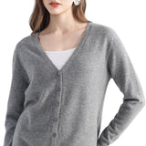 Mongolian V-Neck Knitted Cashmere Cardigan