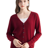 Mongolian V-Neck Knitted Cashmere Cardigan