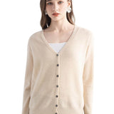 Mongolian V-Neck Knitted Cashmere Cardigan