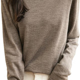 100% Merino Wool Turtleneck Travel Tee Sweater