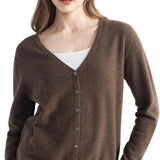 Mongolian V-Neck Knitted Cashmere Cardigan