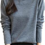 100% Merino Wool Turtleneck Travel Tee Sweater