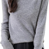 100% Merino Wool Seamless Ribbed Mockneck Sweater