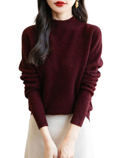 100% Merino Wool Seamless Mockneck Sweater