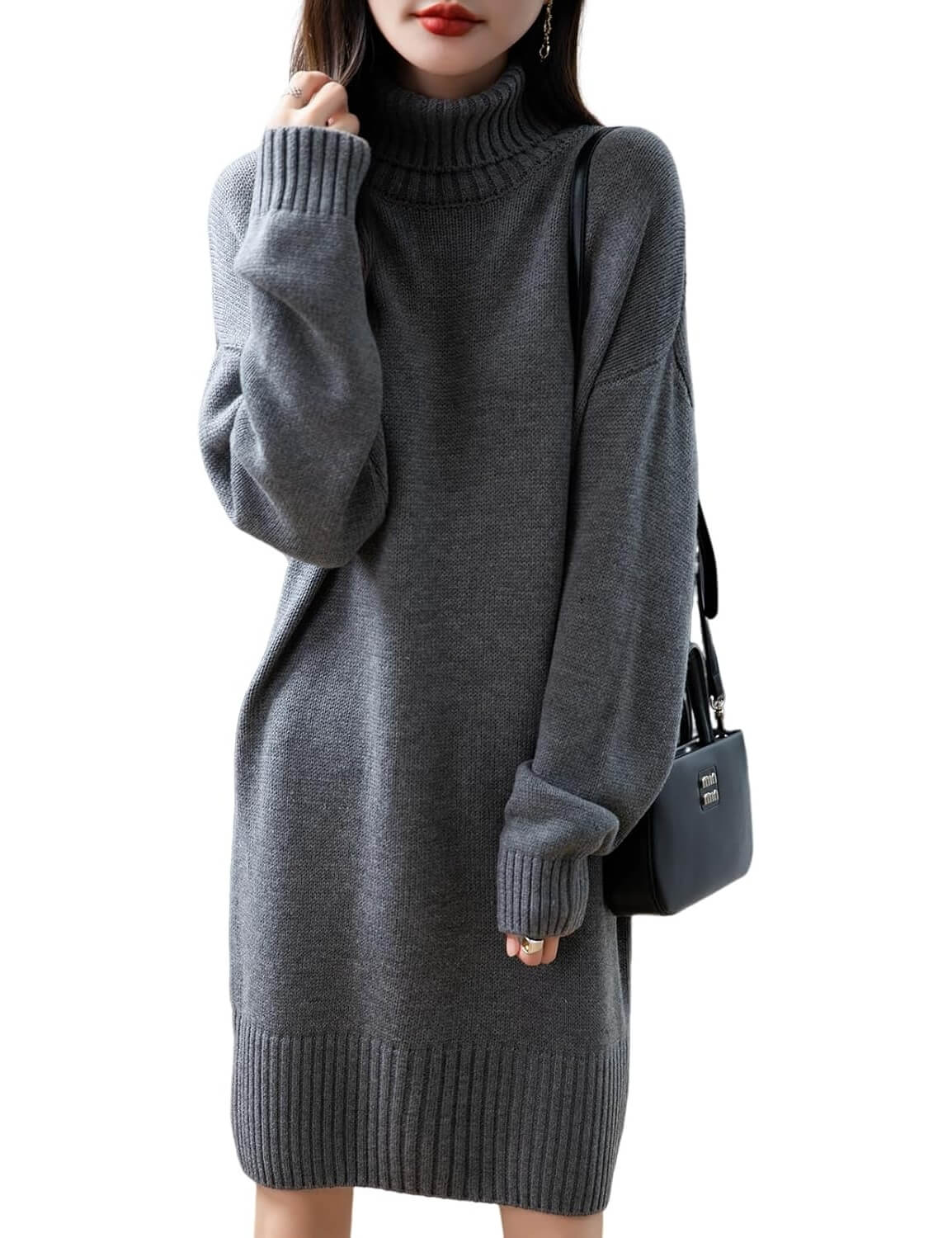 Hyde Spearmint Vape Chanyarn Women's Merino Wool Blend Turtleneck Oversized Sweater Dress 90s Vintage Chunky Wool Hyde Spearmint Vape Chanyarn Women's Merino Wool Blend Turtleneck Oversized Sweater Dress 90s Vintage Chunky Wool