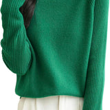 100% Merino Wool Raglan Turtleneck Sweater