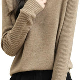 100% Merino Wool Raglan Turtleneck Sweater