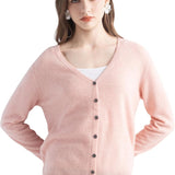 Mongolian V-Neck Knitted Cashmere Cardigan
