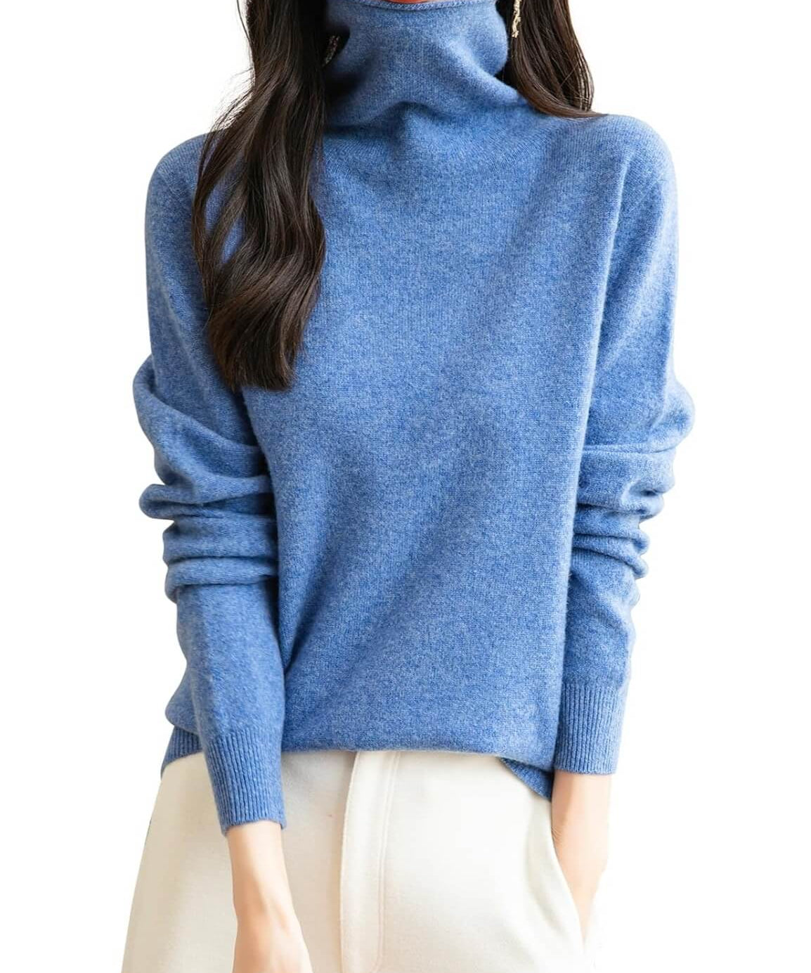 100% Merino Wool Seamless Turtleneck Sweater
