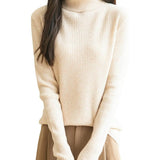 100% Merino Wool Ribbed Turtleneck Sweater