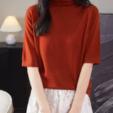 100% Merino Wool Turtleneck Tee Shirt Sweater