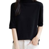 100% Merino Wool Turtleneck Tee Shirt Sweater
