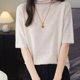 100% Merino Wool Turtleneck Tee Shirt Sweater