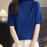 100% 메리노 울 터틀넥 티셔츠 스웨터