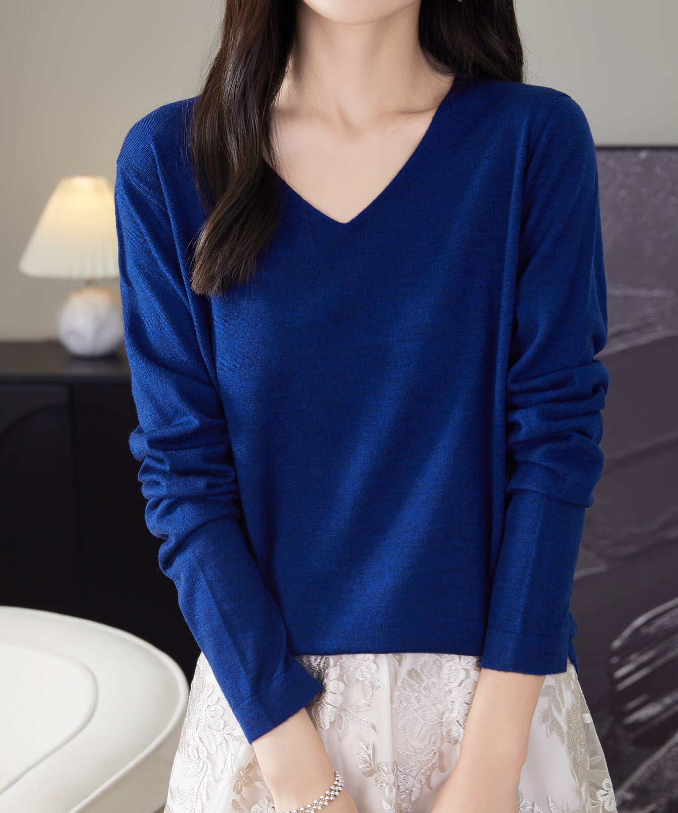 100% Merino Wool V-Neck Sweater