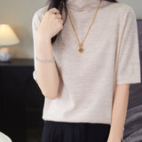 100% Merino Wool Turtleneck Tee Shirt Sweater