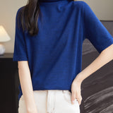 100% Merino Wool Turtleneck Tee Shirt Sweater