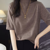 100% Merino Wool Turtleneck Tee Shirt Sweater