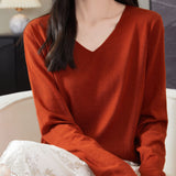 100% 메리노 울 브이넥 스웨터
