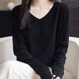 100% 메리노 울 브이넥 스웨터