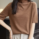 100% Merino Wool Turtleneck Tee Shirt Sweater