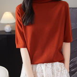 100% Merino Wool Turtleneck Tee Shirt Sweater