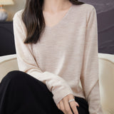 100% 메리노 울 브이넥 스웨터