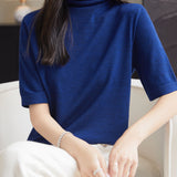 100% Merino Wool Turtleneck Tee Shirt Sweater