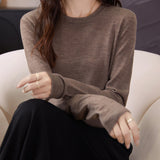 100% 메리노 울 크루넥 티셔츠 스웨터