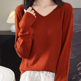 100% Merino Wool V-Neck Sweater