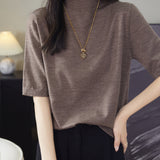 100% Merino Wool Turtleneck Tee Shirt Sweater