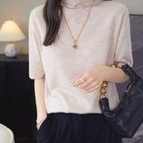 100% Merino Wool Turtleneck Tee Shirt Sweater