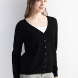 Mongolian V-Neck Knitted Cashmere Cardigan