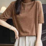 100% Merino Wool Turtleneck Tee Shirt Sweater