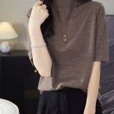 100% Merino Wool Turtleneck Tee Shirt Sweater