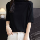 100% Merino Wool Turtleneck Tee Shirt Sweater