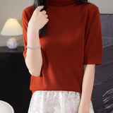 100% Merino Wool Turtleneck Tee Shirt Sweater