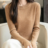 100% Merino Wool Ribbed Crewneck Sweater