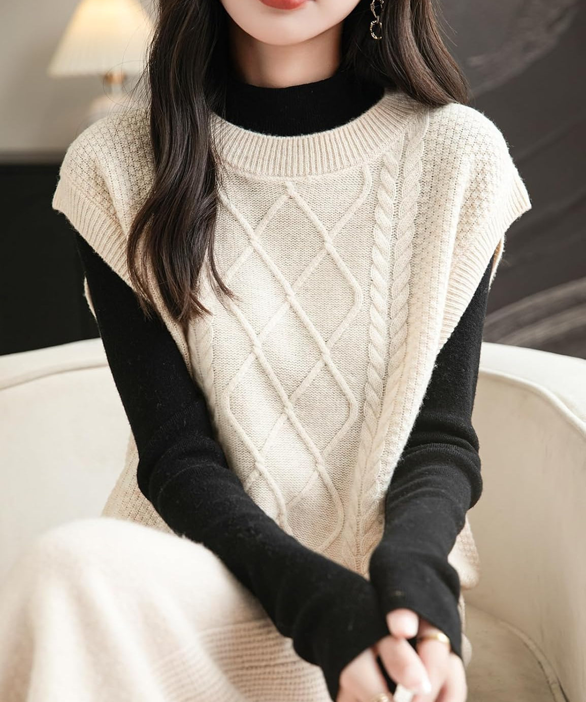 100% Merino Wool Crewneck Sweater Vest