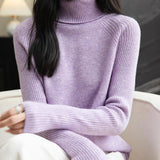 100% Merino Wool Raglan Turtleneck Sweater