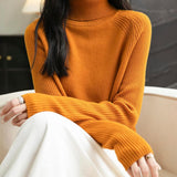 100% Merino Wool Raglan Turtleneck Sweater