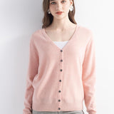 Mongolian V-Neck Knitted Cashmere Cardigan