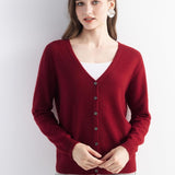 Mongolian V-Neck Knitted Cashmere Cardigan