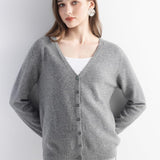 Mongolian V-Neck Knitted Cashmere Cardigan
