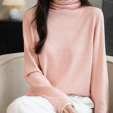 메리노 울 블렌드 컬러 블록 터틀넥 스웨터