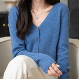 100% 메리노울 섹시 브이넥 라이트웨이트 가디건