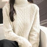 100% 메리노 울 터틀넥 스웨터