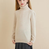Chanyarn Girls 100%Merino Wool Seater 2025秋の冬の子供たちのクルーネック温かい柔らかい長袖ニットプルオーバージャンパー