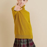 Chanyarn Girls 100%Merino Wool Seater 2025秋の冬の子供たちのクルーネック温かい柔らかい長袖ニットプルオーバージャンパー